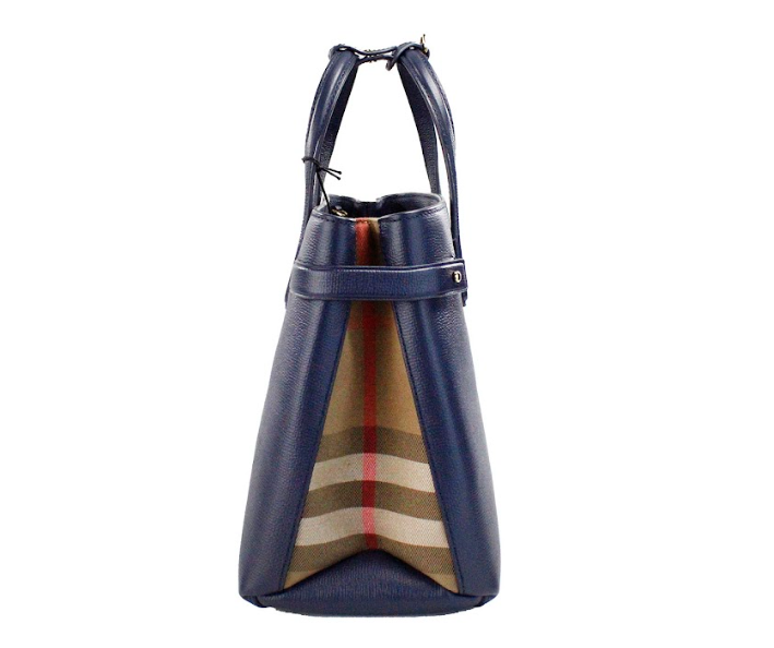 Burberry Banner Medium Regency Blue Leather Tote Crossbody Handbag Purse - DEA STILOSA MILANO