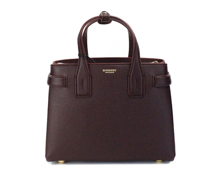 Burberry Banner Small Mahogany Red Leather Tote Crossbody Bag Purse - DEA STILOSA MILANO