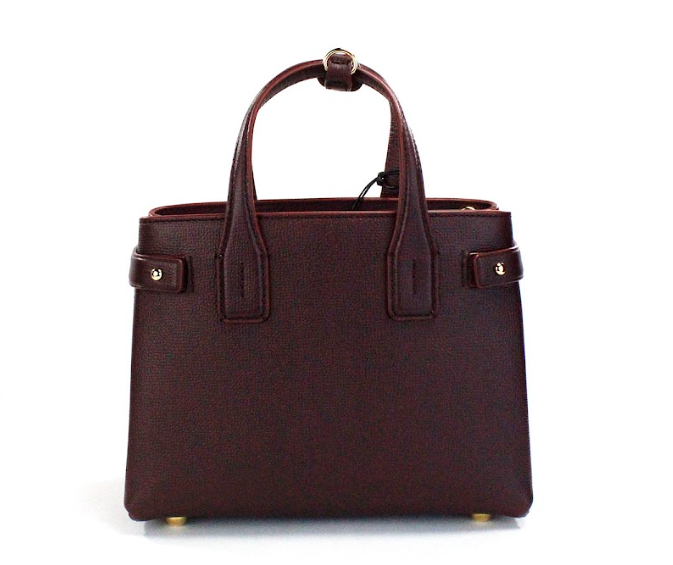 Burberry Banner Small Mahogany Red Leather Tote Crossbody Bag Purse - DEA STILOSA MILANO