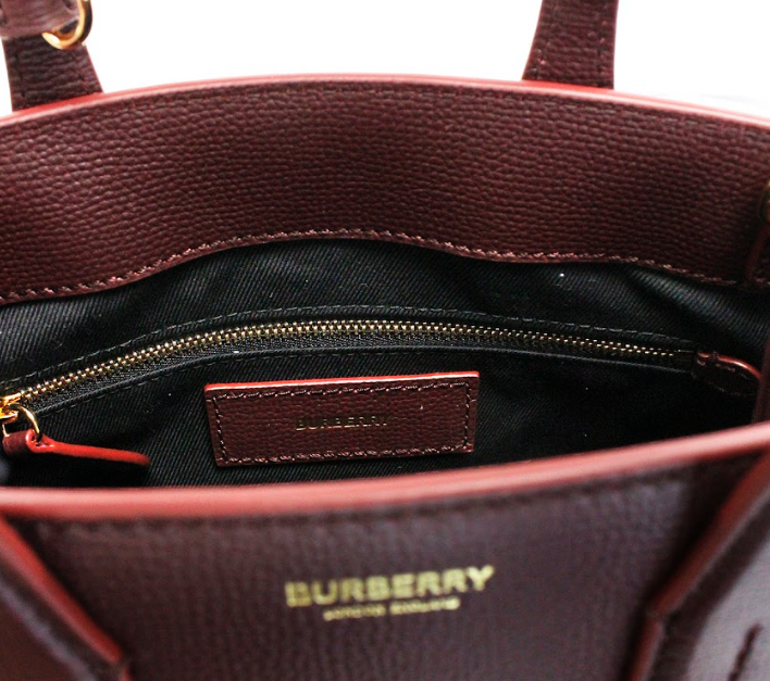 Burberry Banner Small Mahogany Red Leather Tote Crossbody Bag Purse - DEA STILOSA MILANO
