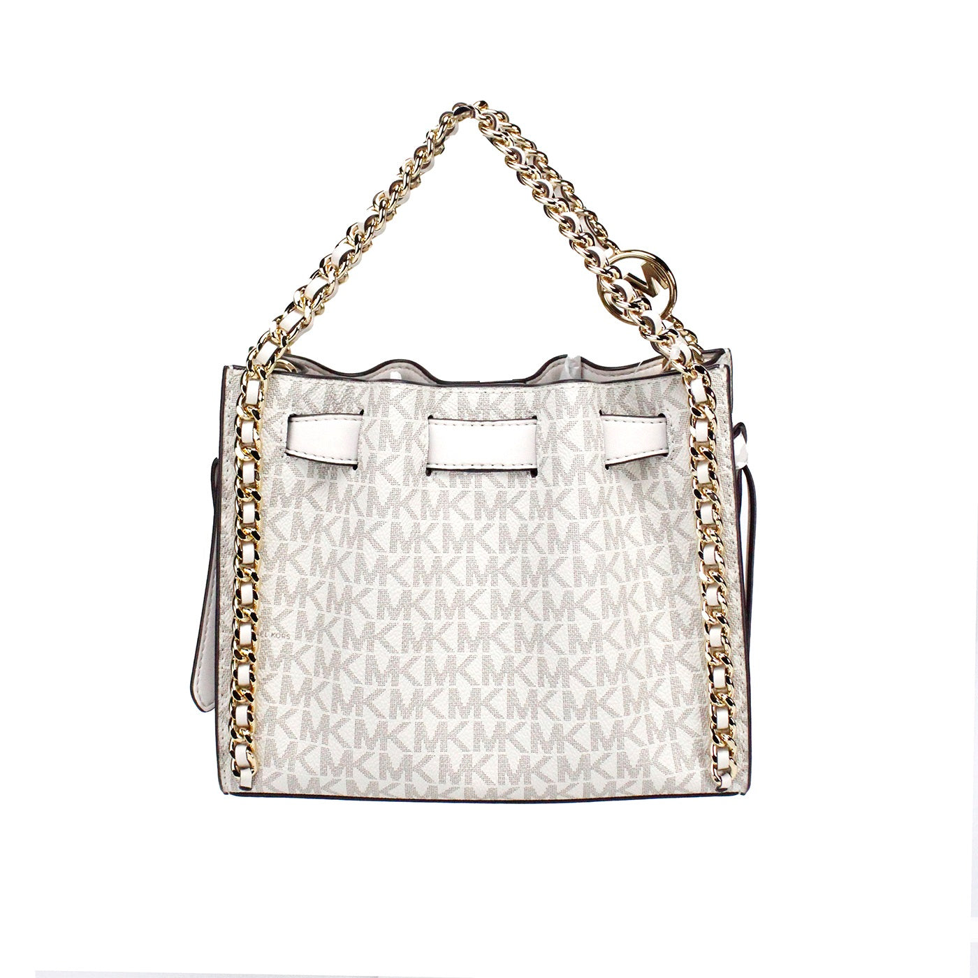 Michael Kors Mina Small Belted Cream Signature PVC Chain Inlay Crossbody Bag - DEA STILOSA MILANO