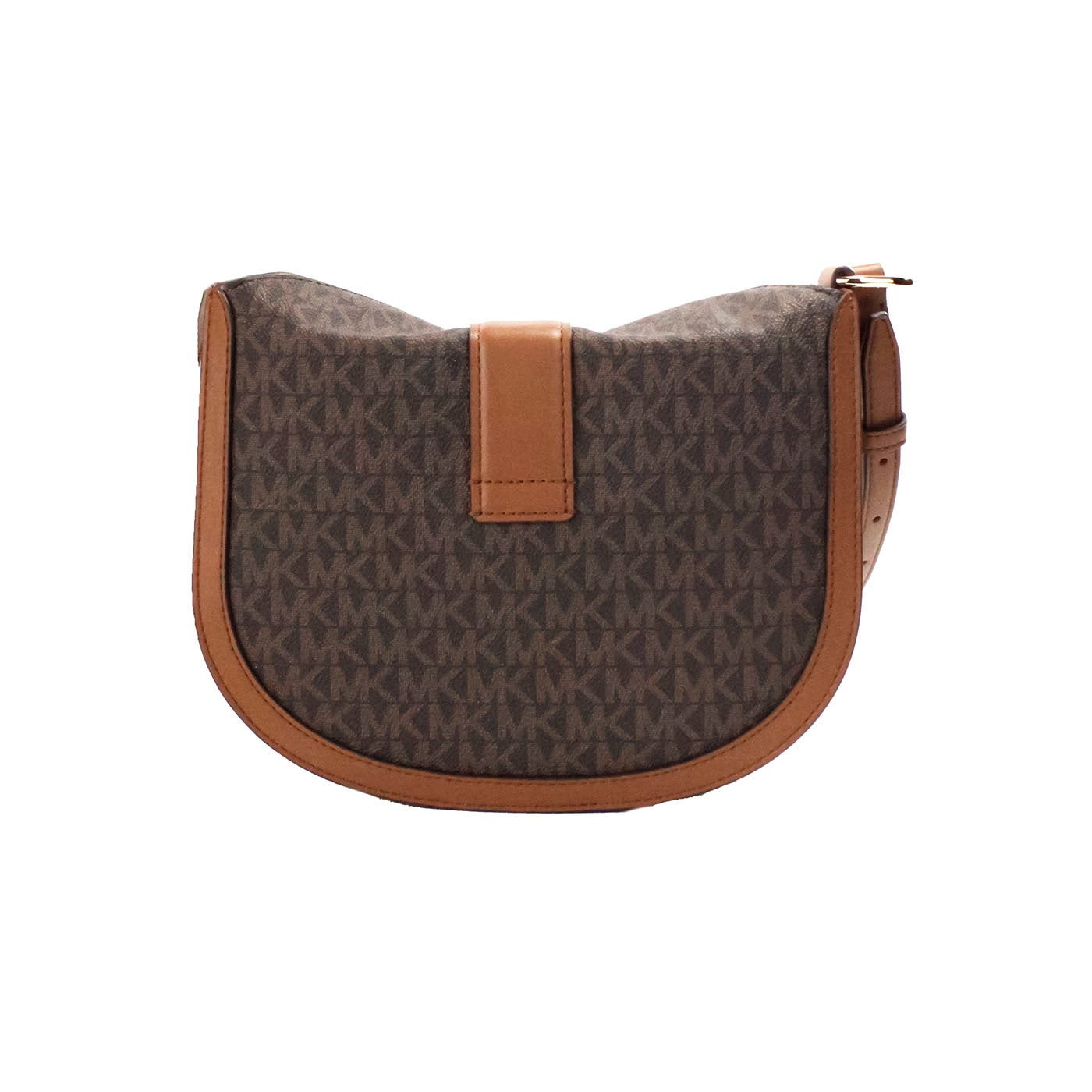 Michael Kors Gabby Small Brown Signature PVC Foldover Hobo Crossbody Bag - DEA STILOSA MILANO