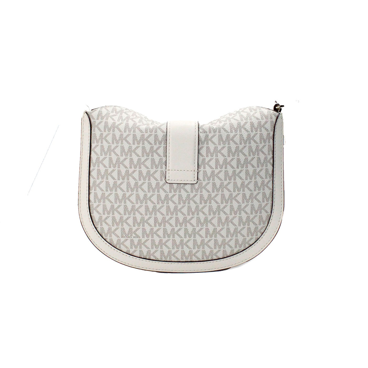 Michael Kors Gabby Small Cream Signature PVC Foldover Hobo Crossbody Bag - DEA STILOSA MILANO