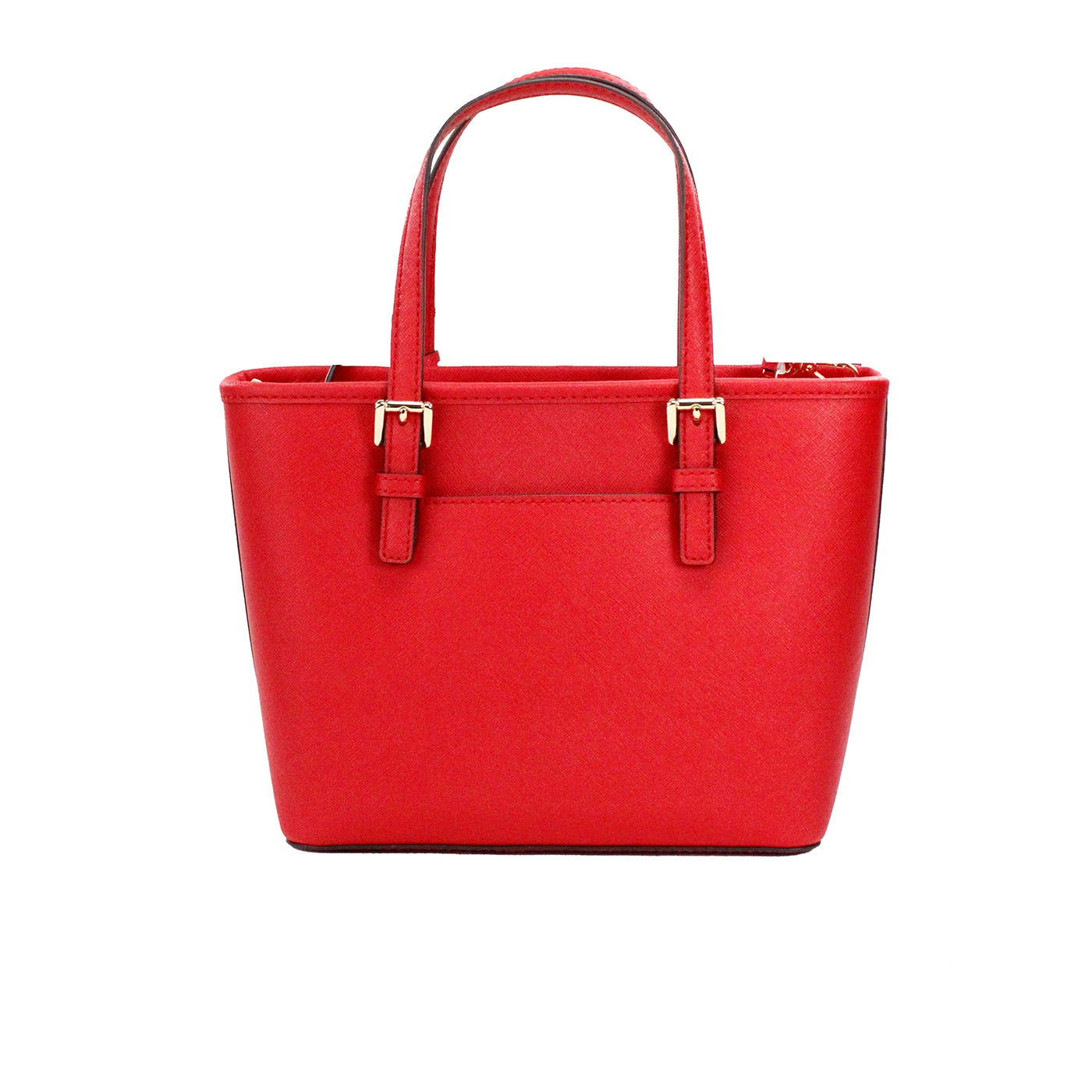 Michael Kors Jet Set Bright Red Leather XS Carryall Top Zip Tote Bag Purse - DEA STILOSA MILANO