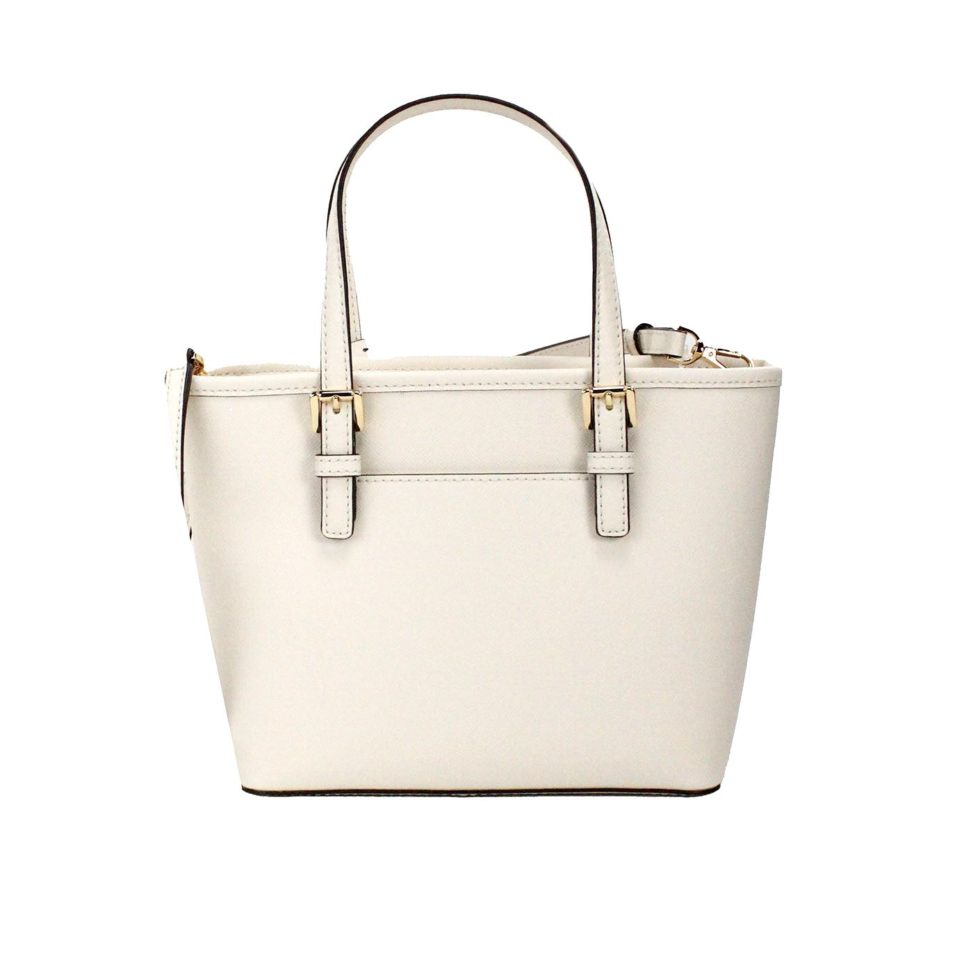 Michael Kors Jet Set Light Cream Leather XS Carryall Top Zip Tote Bag Purse - DEA STILOSA MILANO
