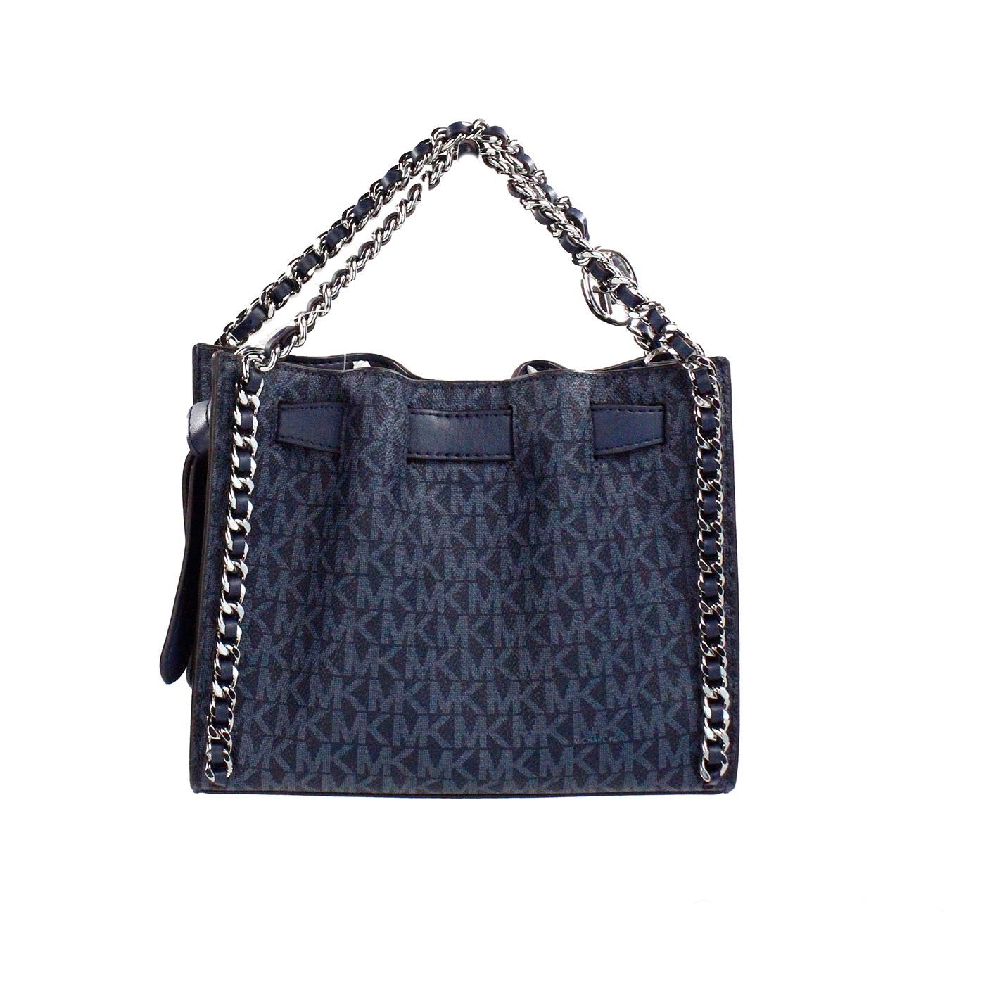 Michael Kors Mina Small Belted Navy Signature PVC Chain Inlay Crossbody Bag - DEA STILOSA MILANO
