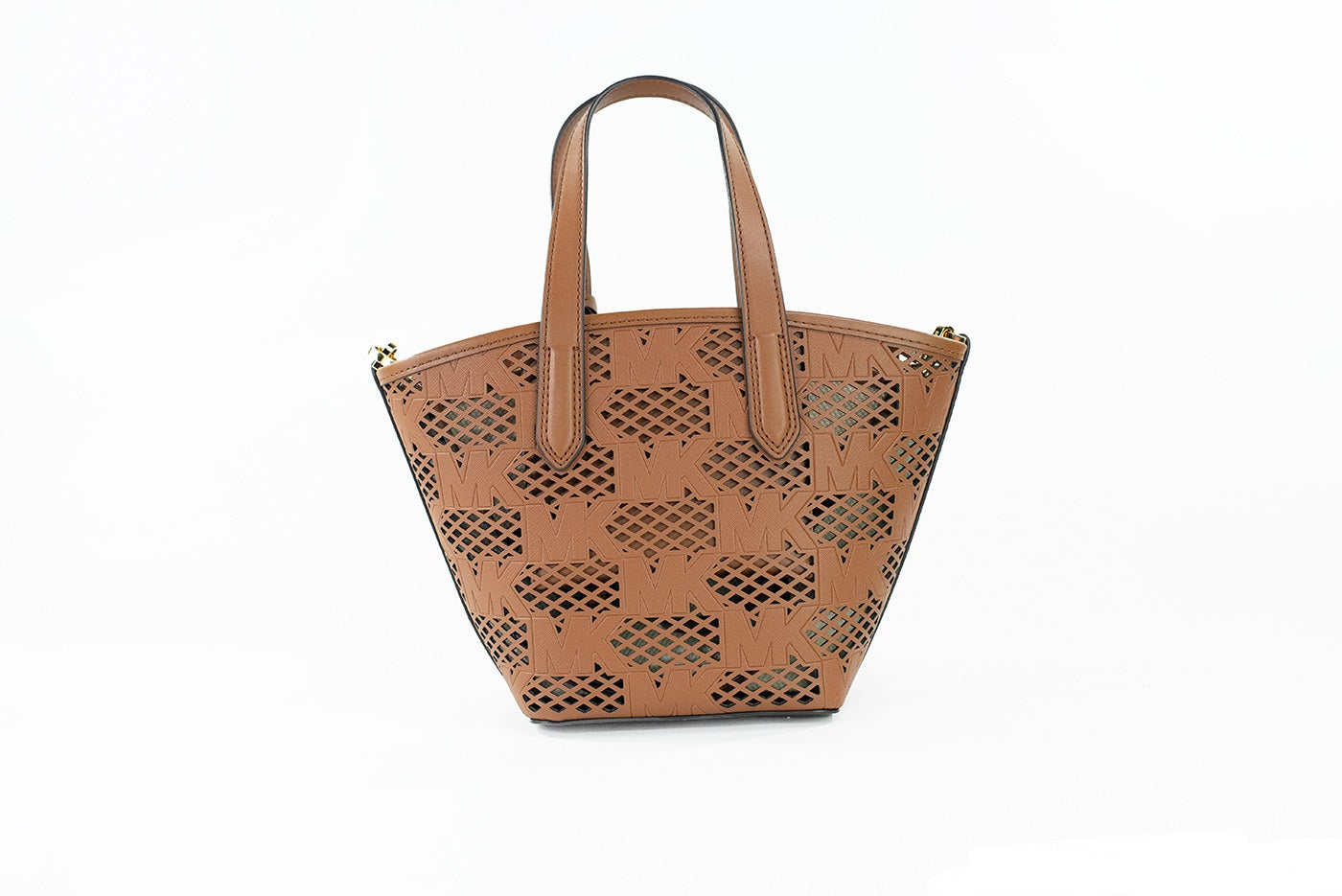 Michael Kors Kimber Small Luggage Leather 2-in-1 Zip Tote Messenger Bag Purse - DEA STILOSA MILANO