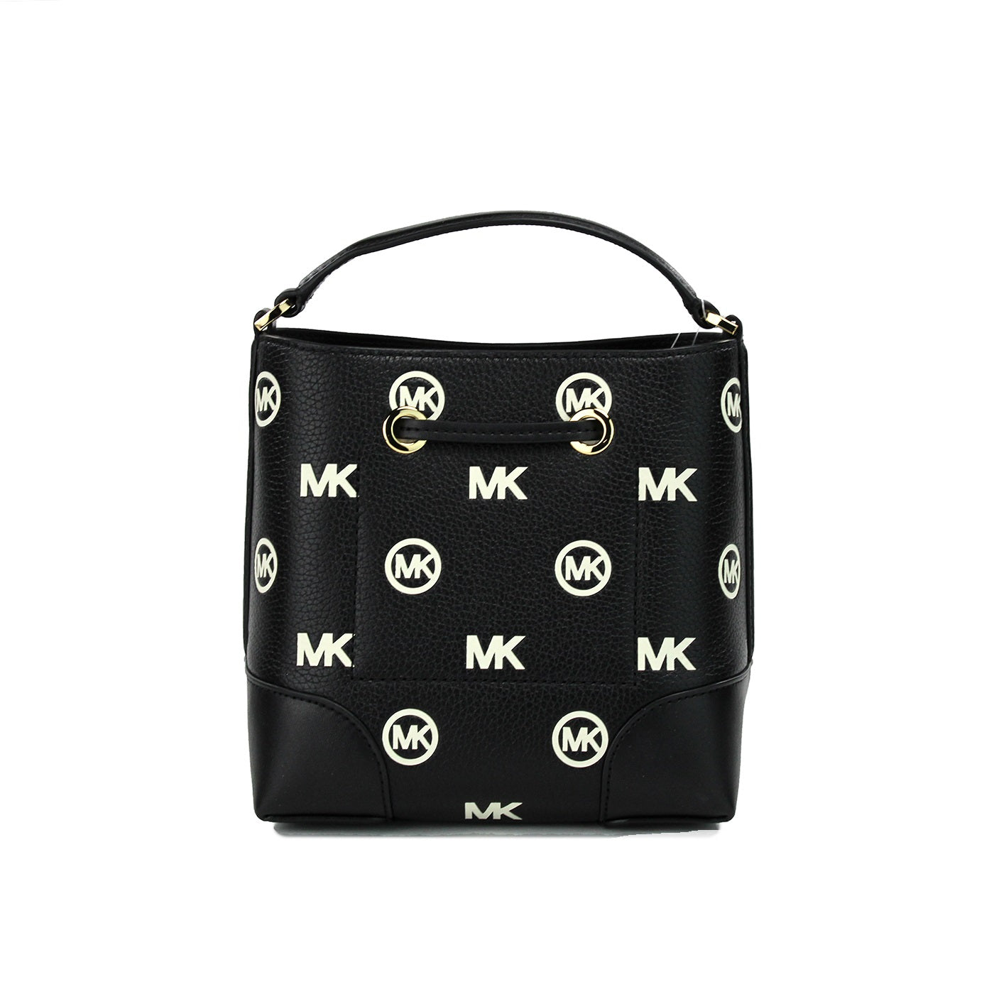 Michael Kors Mercer Small Black Embossed Drawstring Bucket Messenger Bag Purse - DEA STILOSA MILANO