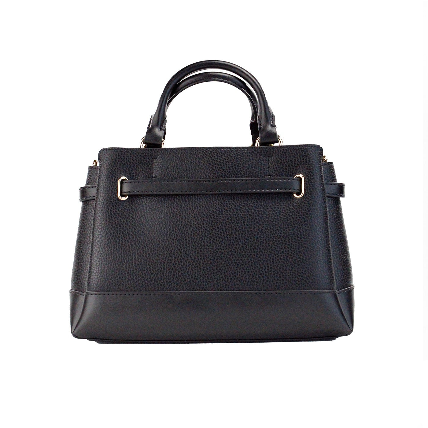 Michael Kors Reed Small Black Leather Center Zip Belted Satchel Bag Purse - DEA STILOSA MILANO