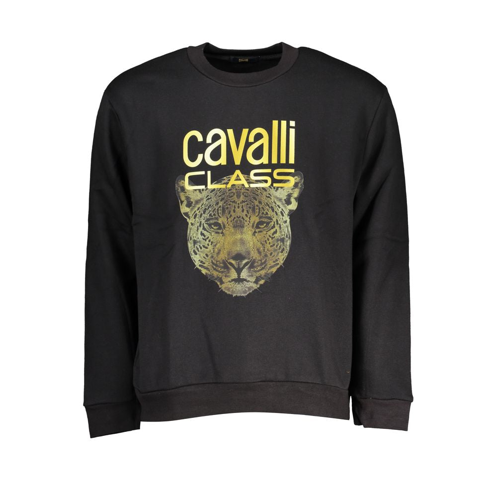 Cavalli Class Black Cotton Sweater - DEA STILOSA MILANO