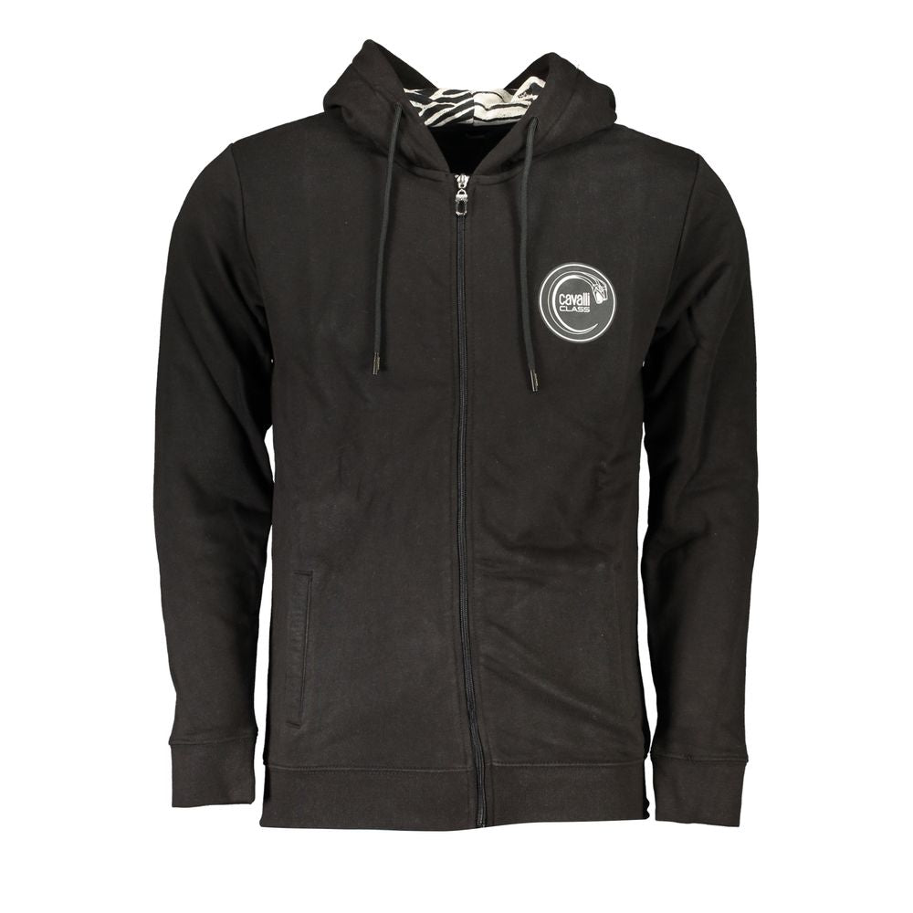 Cavalli Class Black Cotton Sweater - DEA STILOSA MILANO