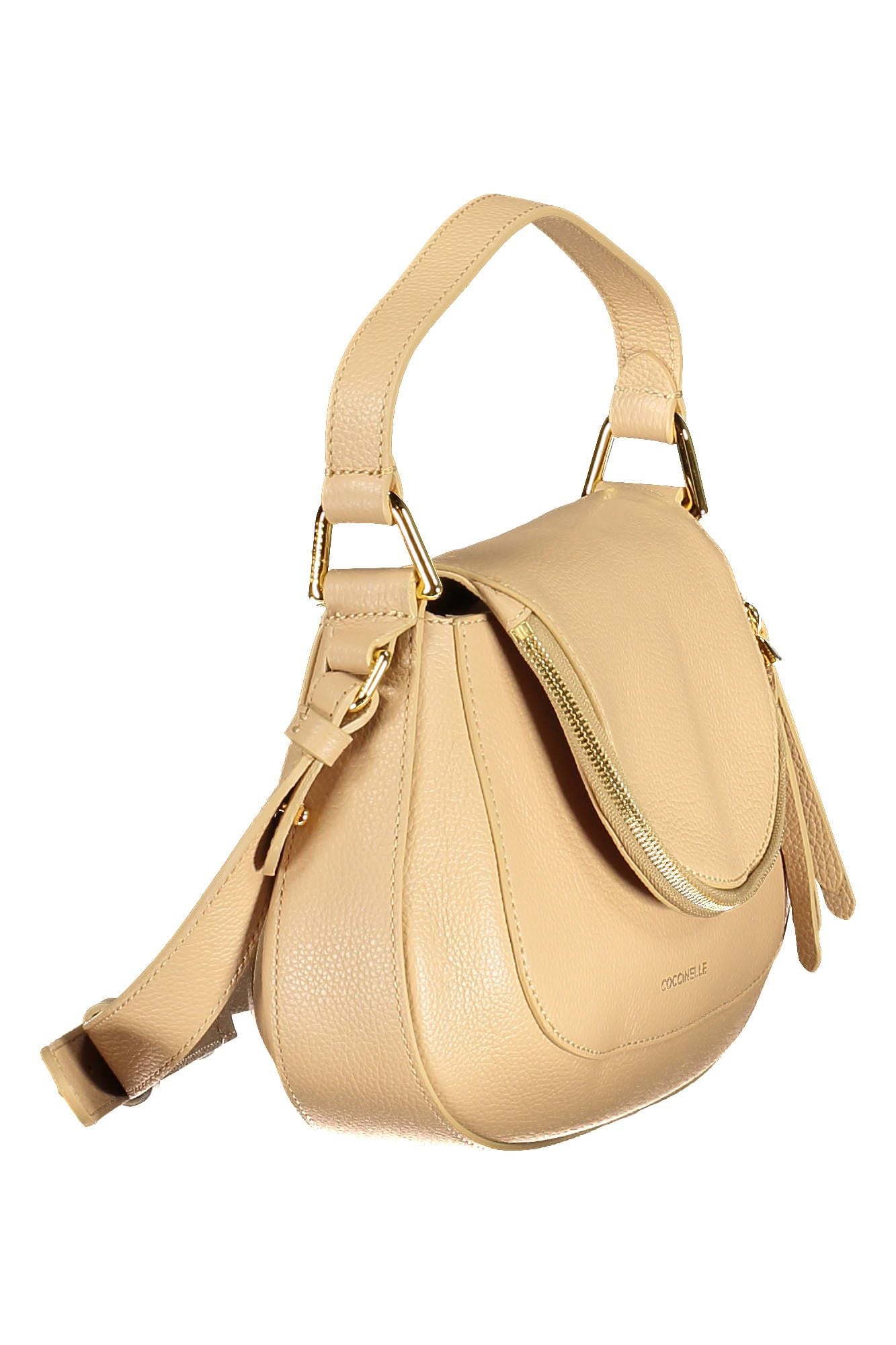 Coccinelle Beige Leather Elegance Shoulder Bag - DEA STILOSA MILANO