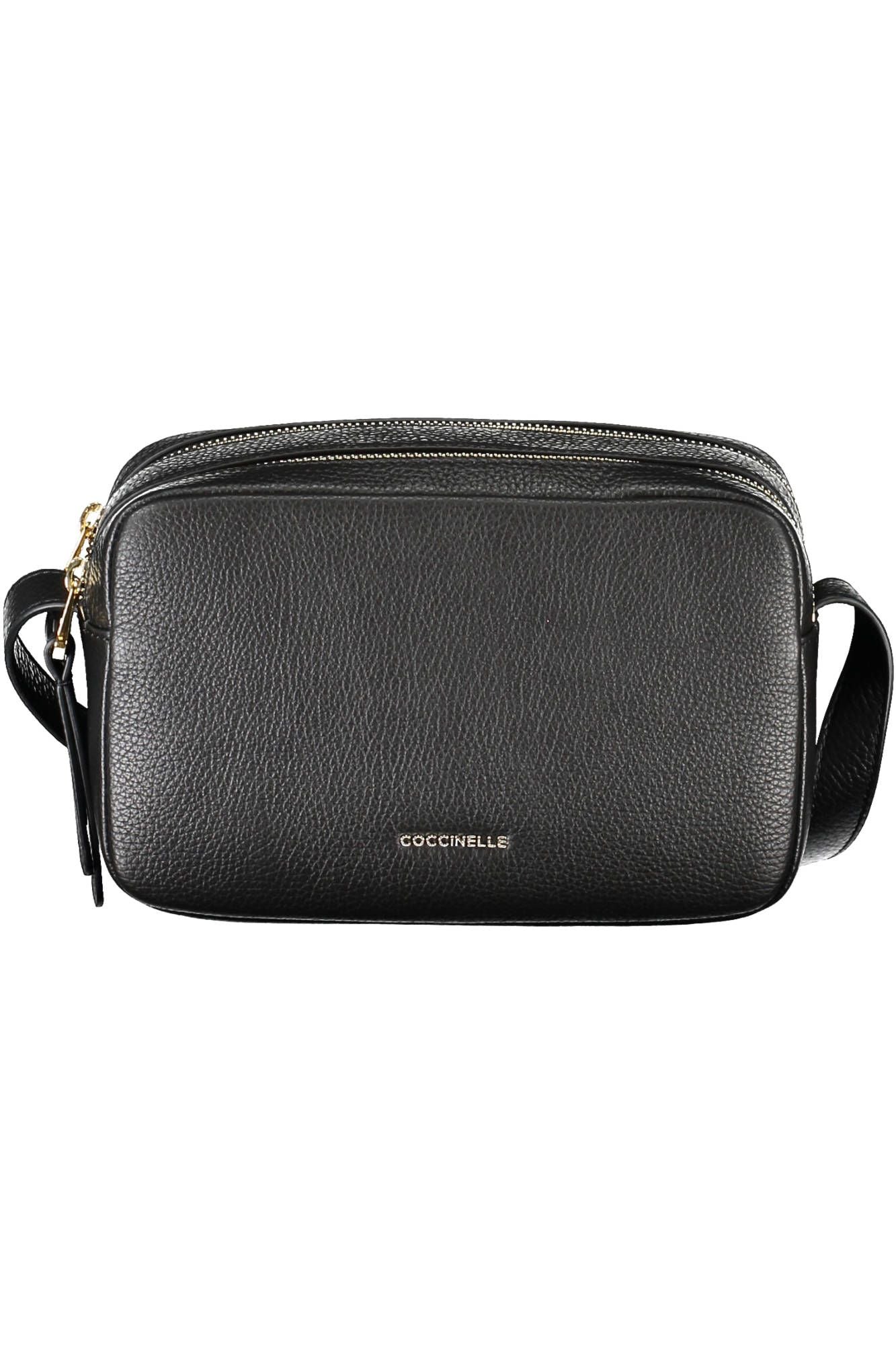 Coccinelle Elegant Black Leather Shoulder Bag with Logo - DEA STILOSA MILANO