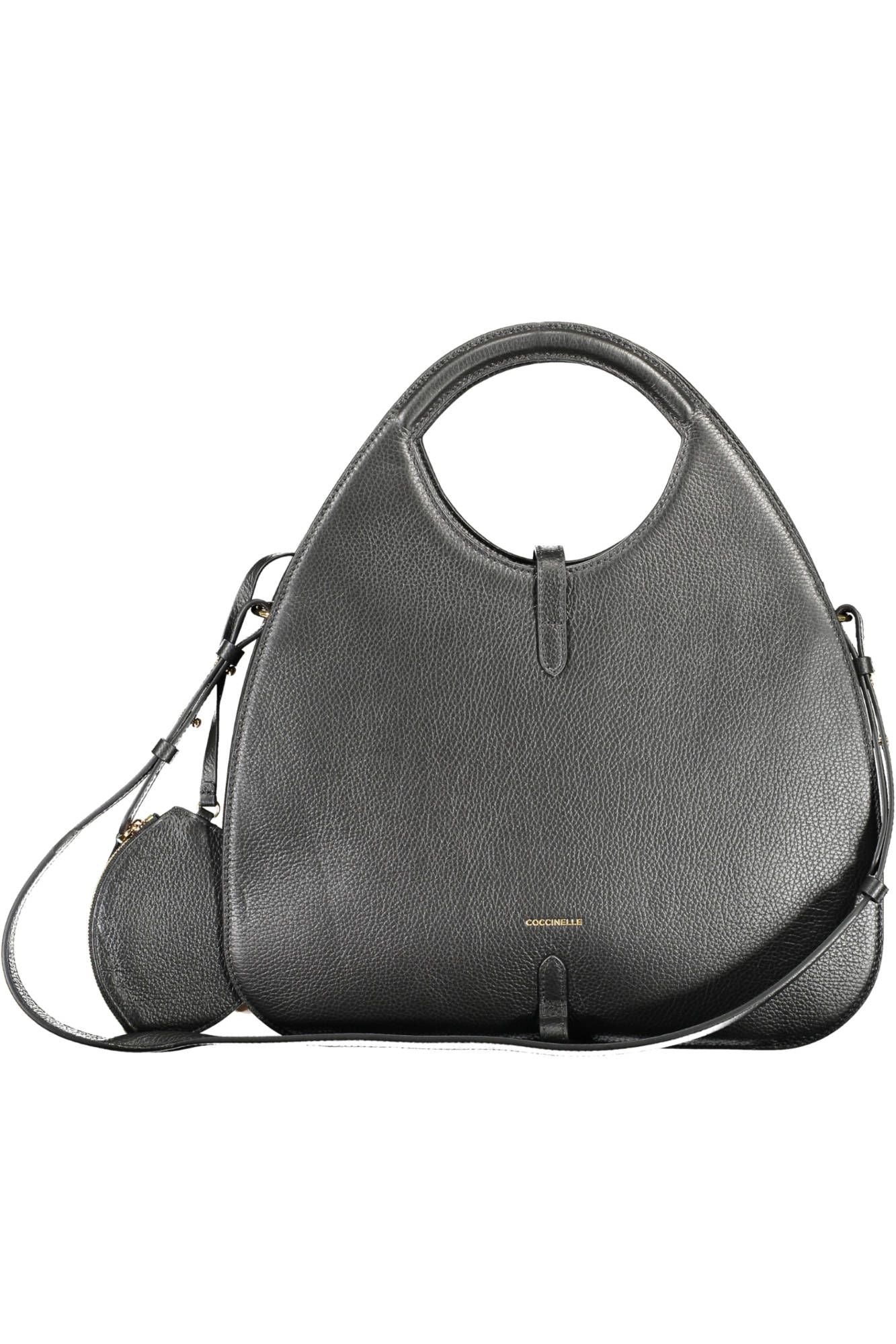 Coccinelle Elegant Black Leather Handbag with Removable Strap - DEA STILOSA MILANO