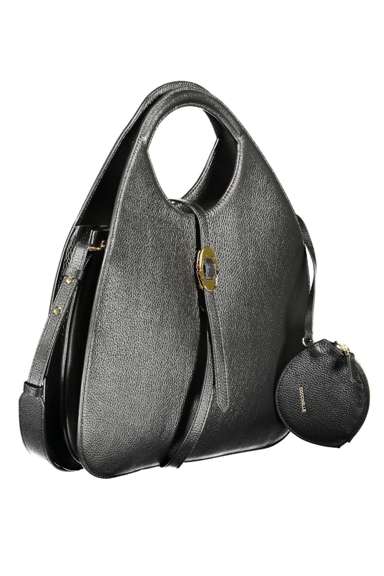 Coccinelle Elegant Black Leather Handbag with Removable Strap - DEA STILOSA MILANO