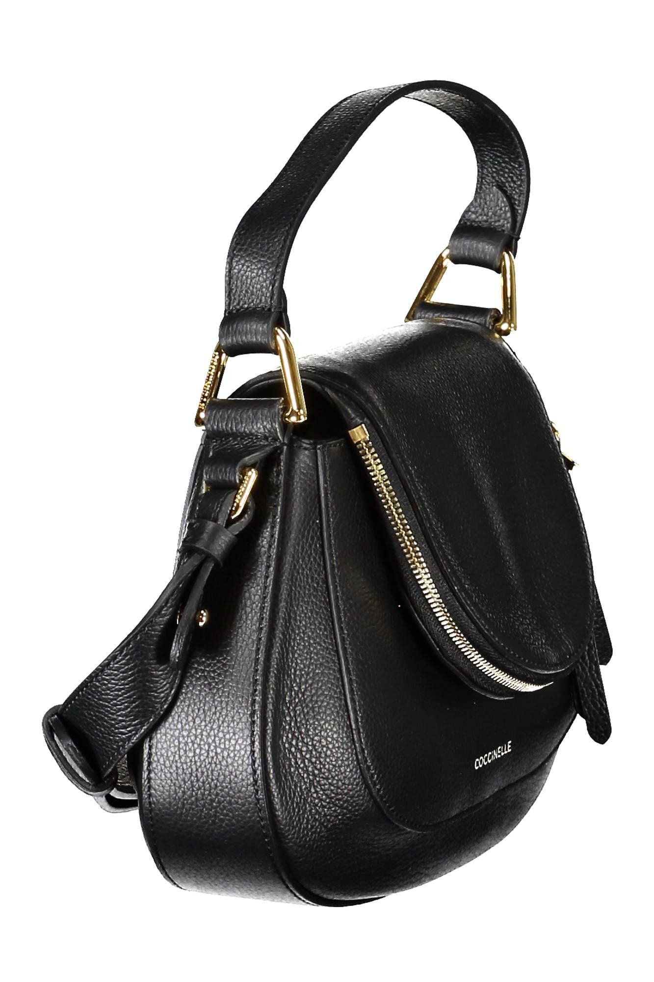 Coccinelle Elegant Black Leather Handbag with Adjustable Strap - DEA STILOSA MILANO