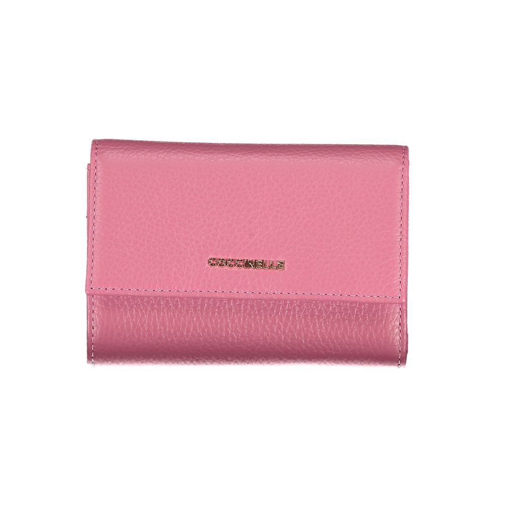 Coccinelle Elegant Pink Leather Wallet with Multiple Compartments - DEA STILOSA MILANO