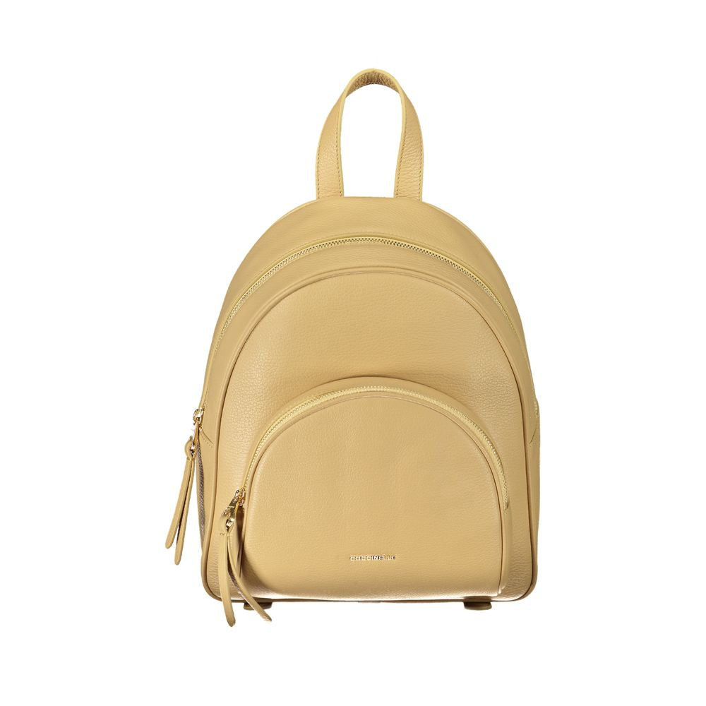 Coccinelle Beige Leather Backpack - DEA STILOSA MILANO