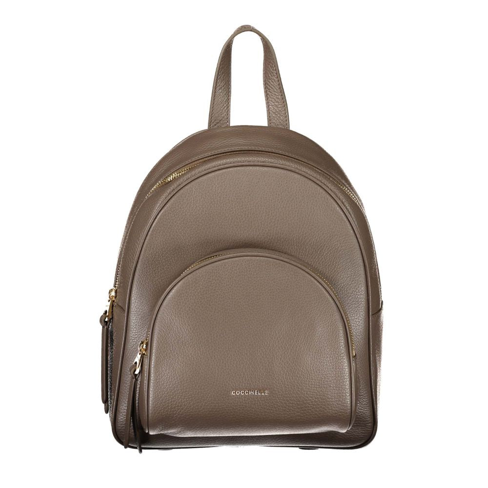 Coccinelle Brown Leather Backpack - DEA STILOSA MILANO