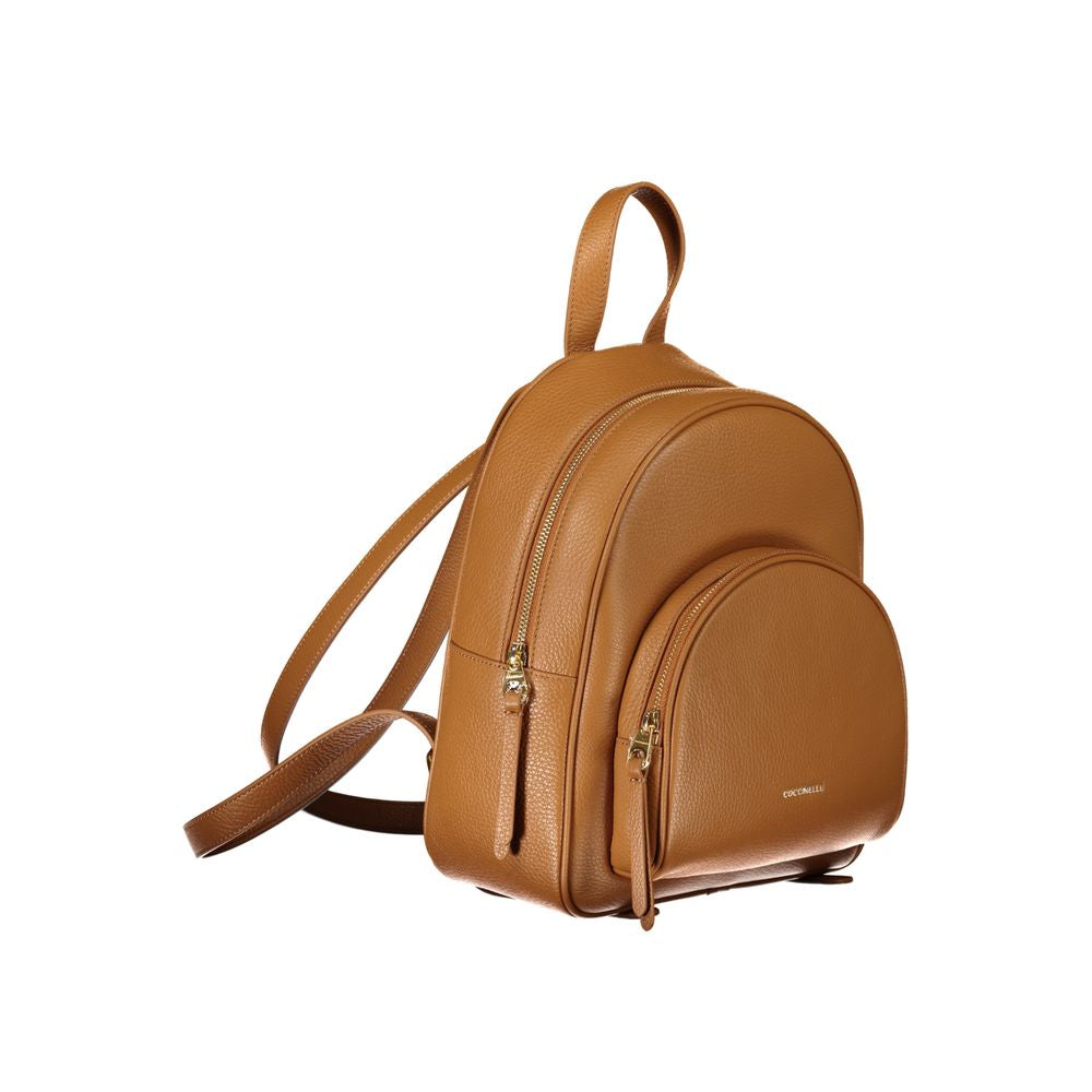 Coccinelle Brown Leather Backpack - DEA STILOSA MILANO