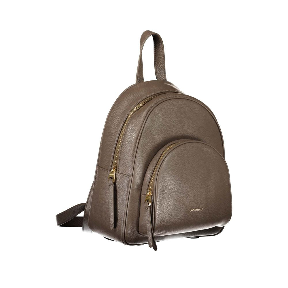 Coccinelle Brown Leather Backpack - DEA STILOSA MILANO