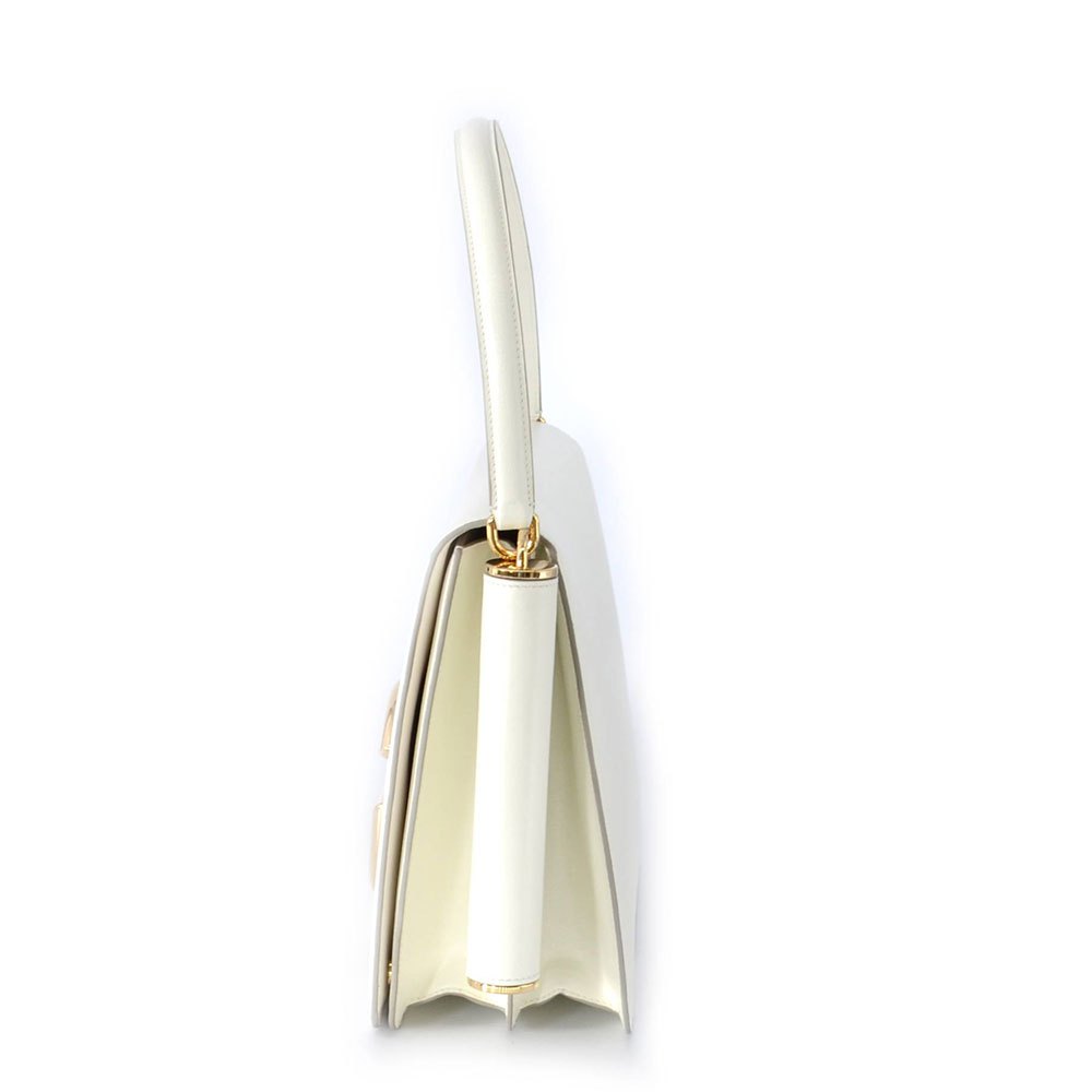 Dolce & Gabbana White Leather Shoulder Bag with Maxi Logo - DEA STILOSA MILANO