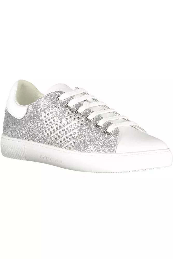 Emporio Armani Silver Polyester Sneaker - DEA STILOSA MILANO