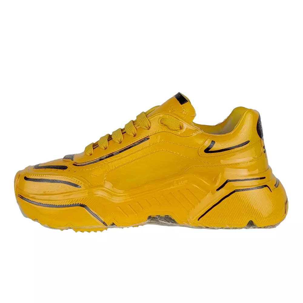 Dolce & Gabbana Chic Calfskin Low Sneakers with Artful Accents - DEA STILOSA MILANO