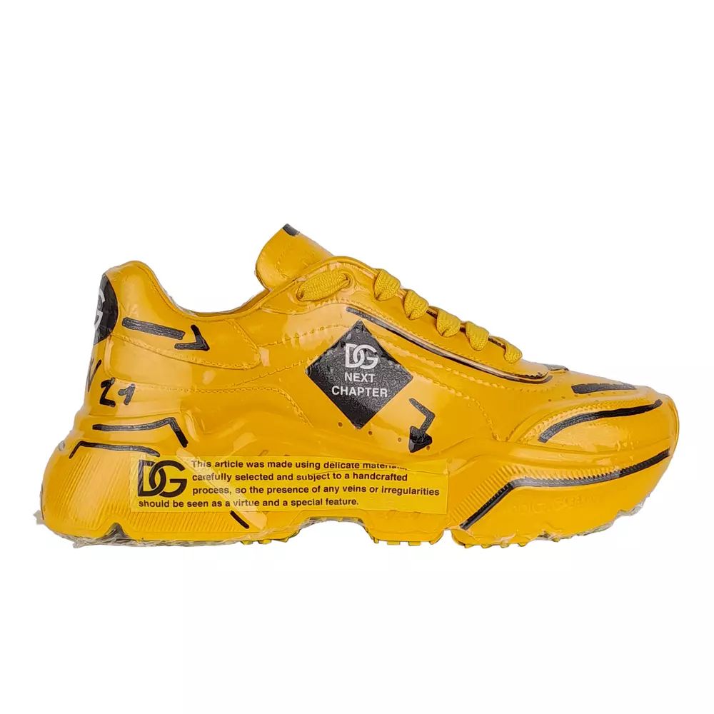 Dolce & Gabbana Chic Calfskin Low Sneakers with Artful Accents - DEA STILOSA MILANO