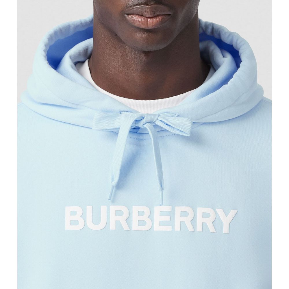 Burberry Elegant Light Blue Cotton Hoodie - DEA STILOSA MILANO