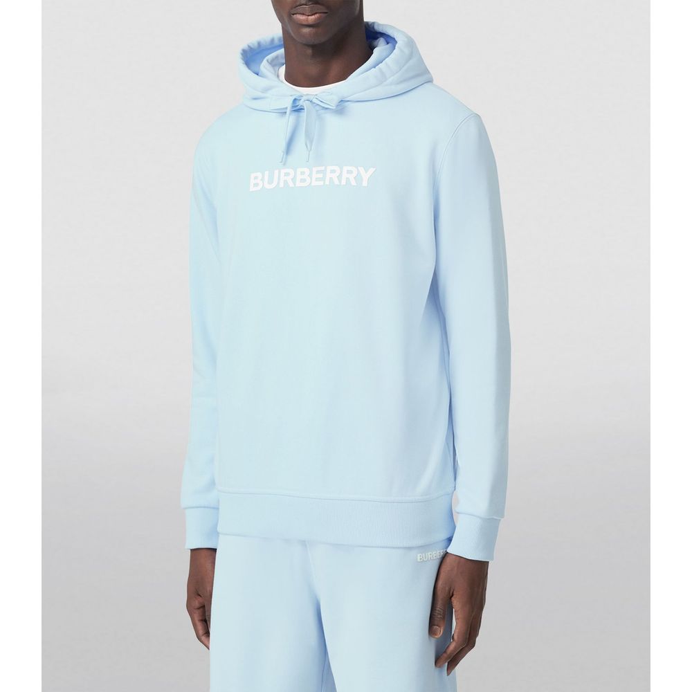 Burberry Elegant Light Blue Cotton Hoodie - DEA STILOSA MILANO
