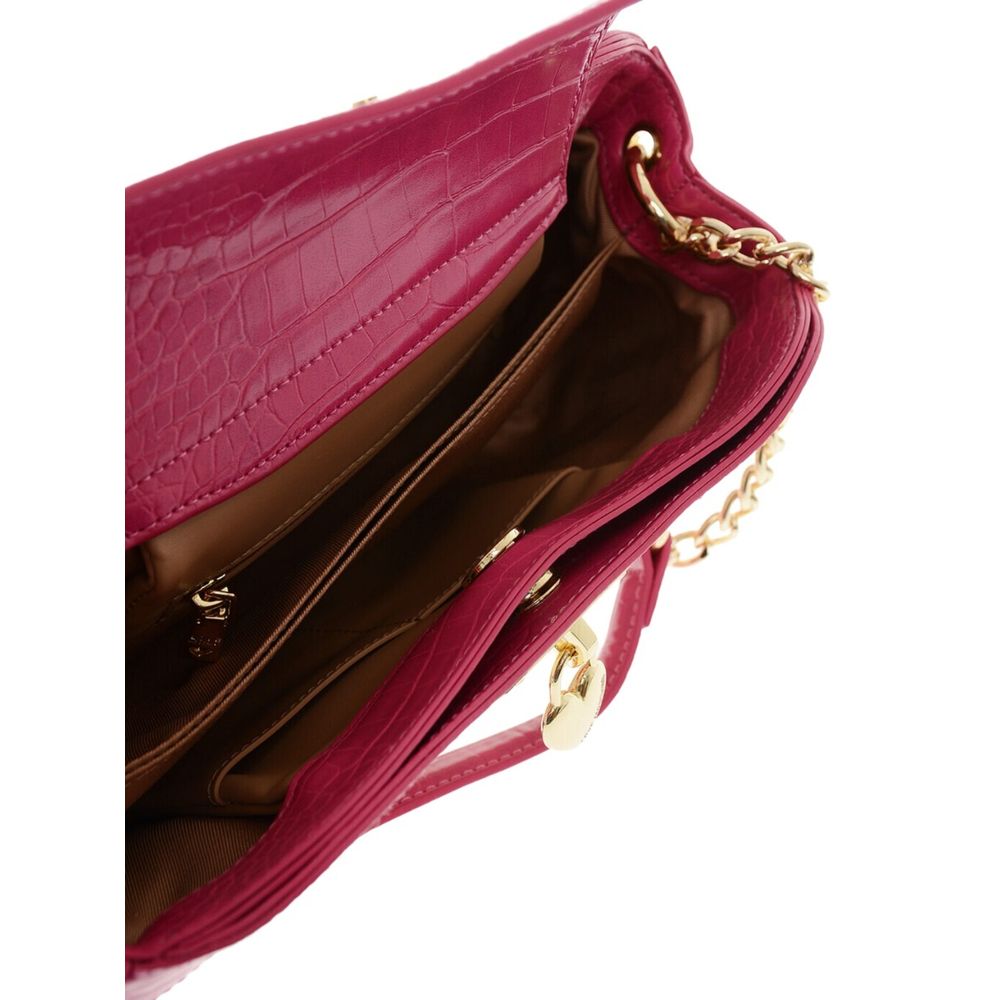 Love Moschino Fuchsia Canvas and Faux Leather Shoulder Bag - DEA STILOSA MILANO