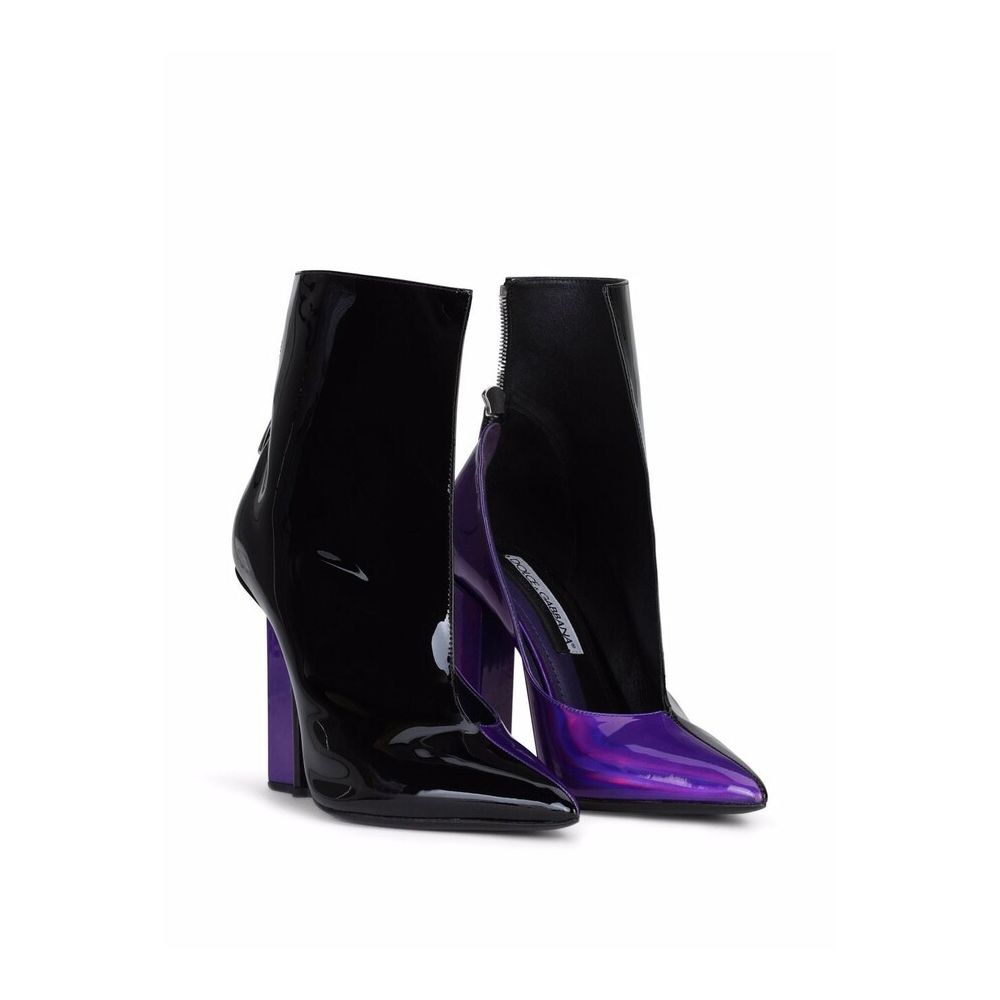 Dolce & Gabbana Chic Patent Leather Ankle Boots with Sky-High Heel - DEA STILOSA MILANO
