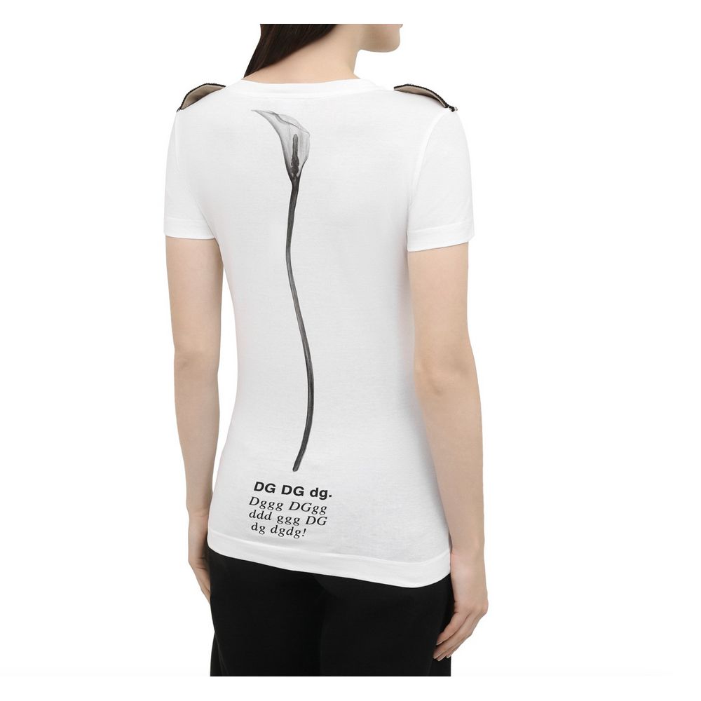 Dolce & Gabbana Elegant Cotton Sleeveless Tee with Embroidery Detail - DEA STILOSA MILANO