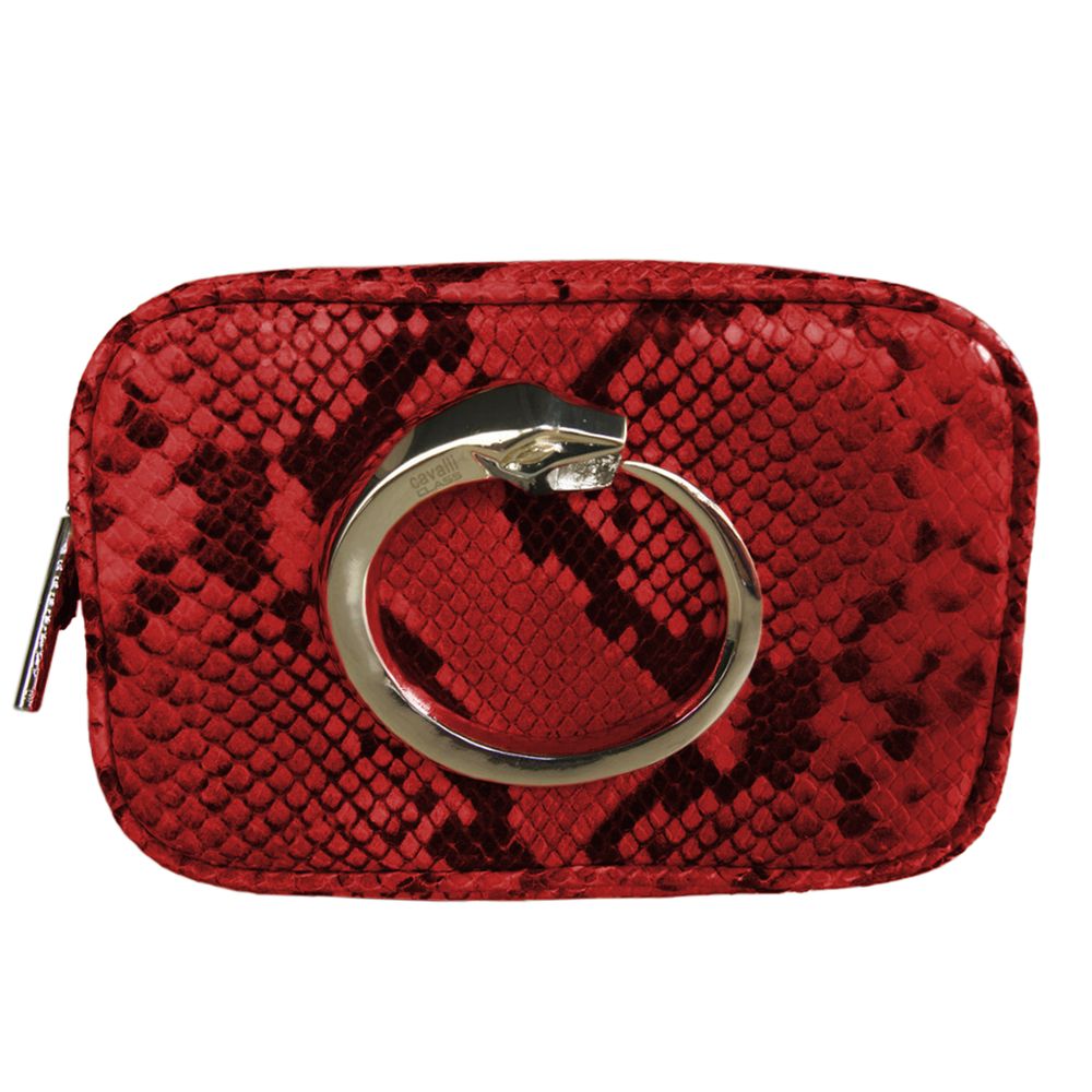 Cavalli Class Chic Python-Print Calfskin Clutch with Metallic Accent - DEA STILOSA MILANO