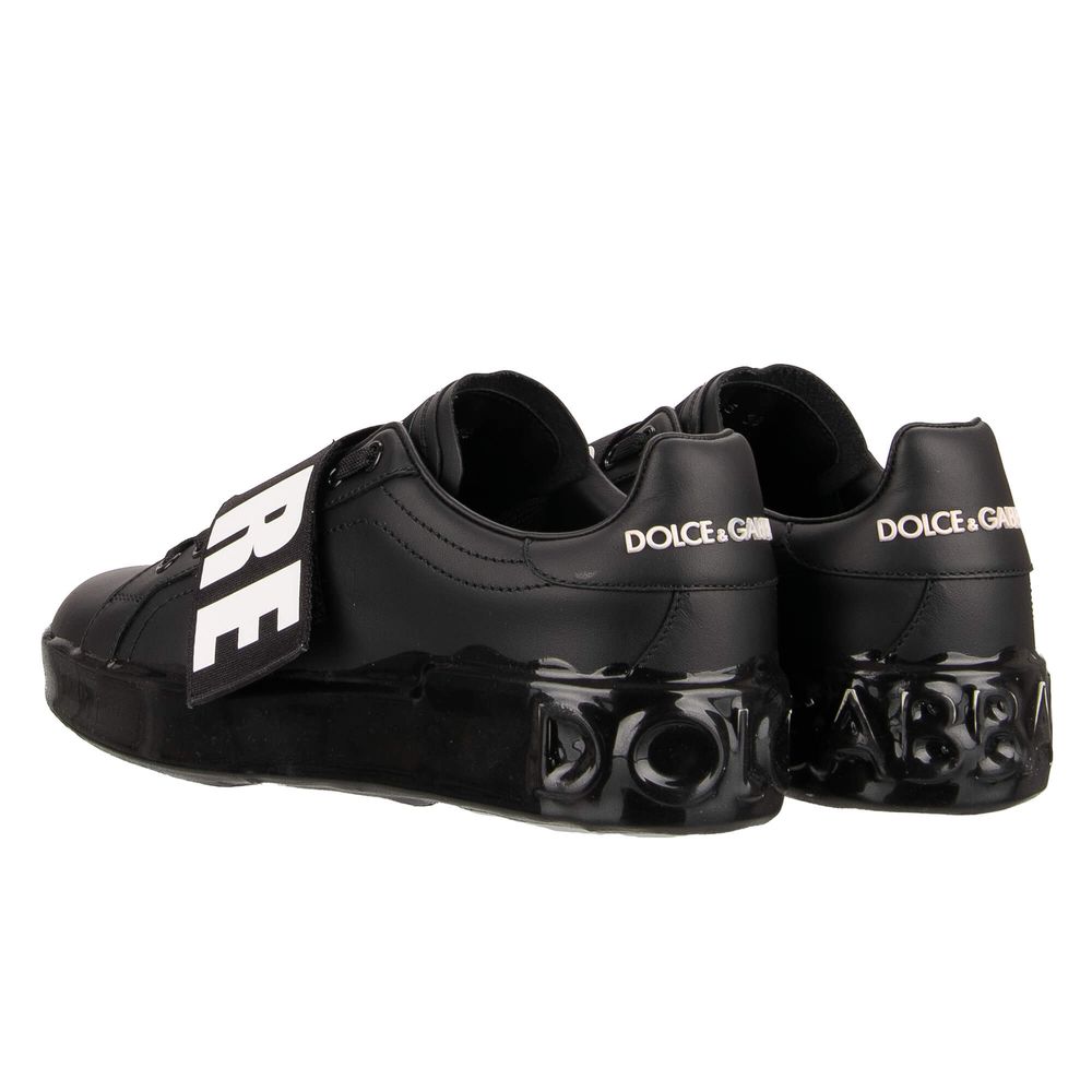 Dolce & Gabbana Black Leather Sneaker - DEA STILOSA MILANO