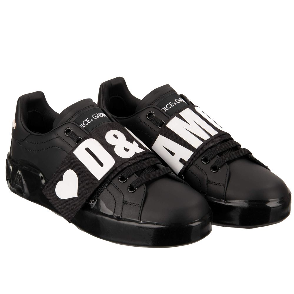 Dolce & Gabbana Black Leather Sneaker - DEA STILOSA MILANO