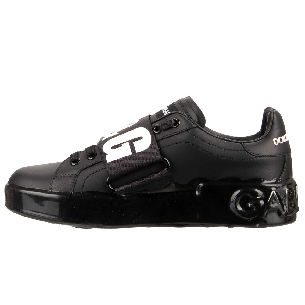 Dolce & Gabbana Black Leather Sneaker - DEA STILOSA MILANO