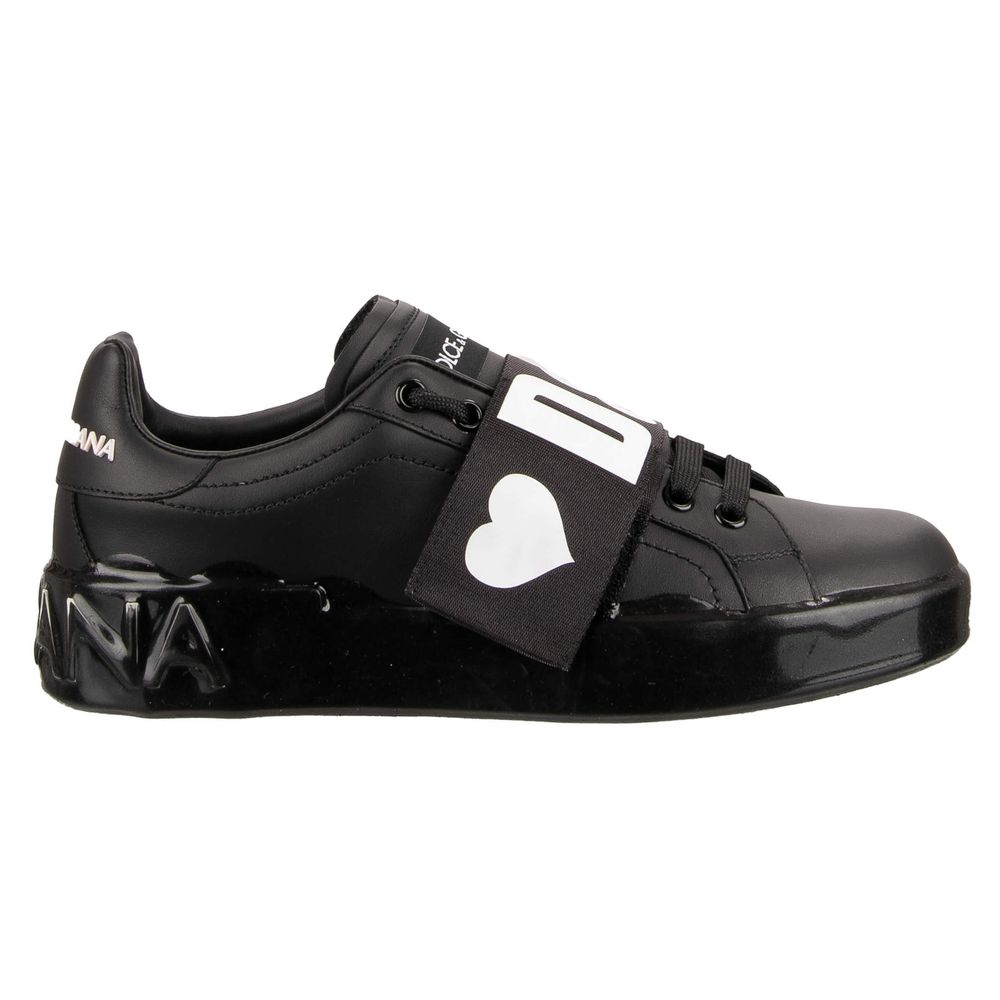 Dolce & Gabbana Black Leather Sneaker - DEA STILOSA MILANO