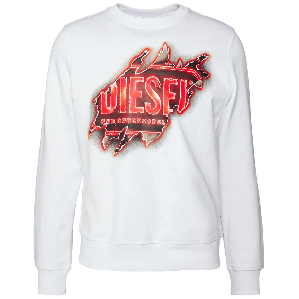 Diesel White Cotton Sweater - DEA STILOSA MILANO
