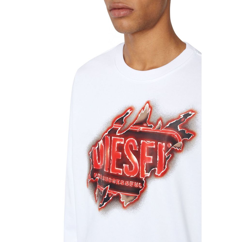 Diesel White Cotton Sweater - DEA STILOSA MILANO