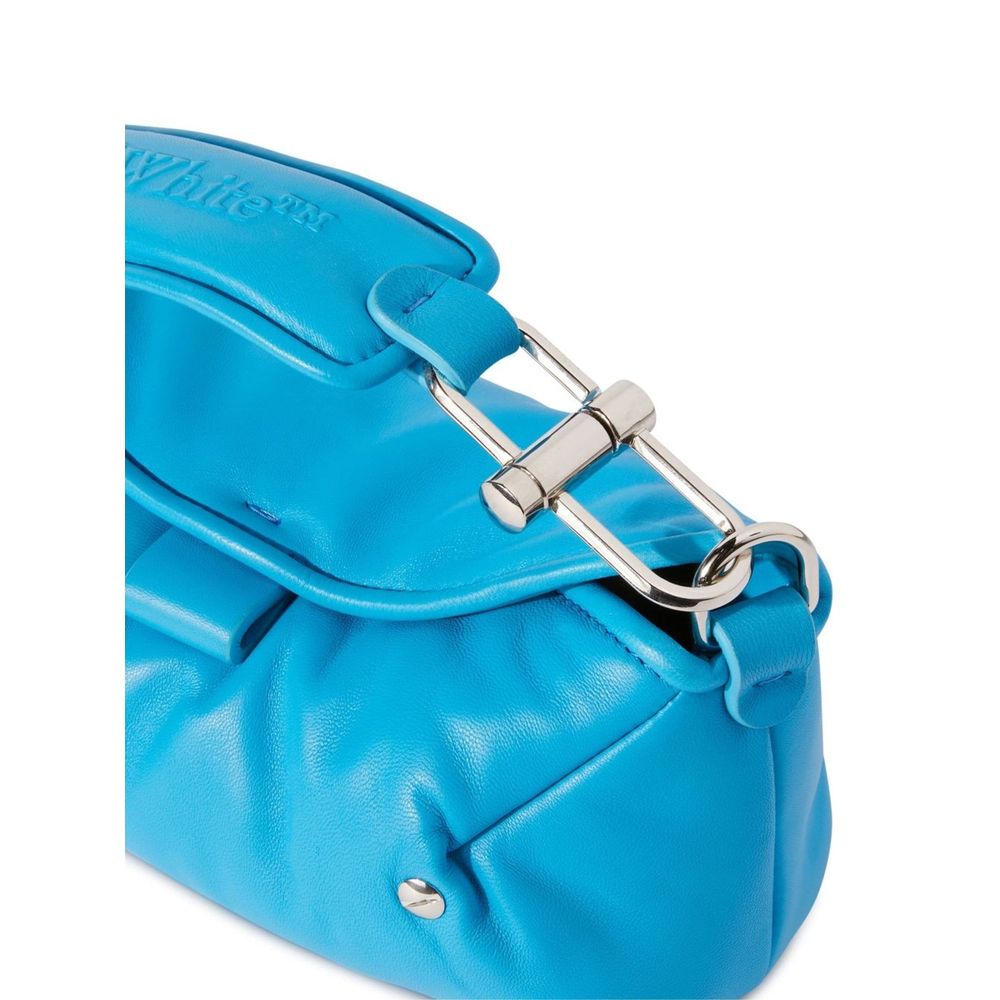 Off-White Blue Leather Crossbody Bag - DEA STILOSA MILANO