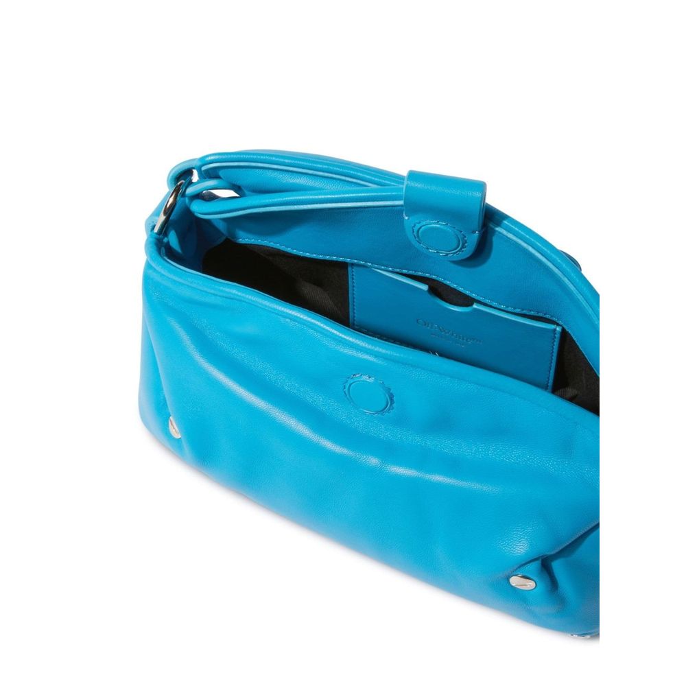 Off-White Blue Leather Crossbody Bag - DEA STILOSA MILANO