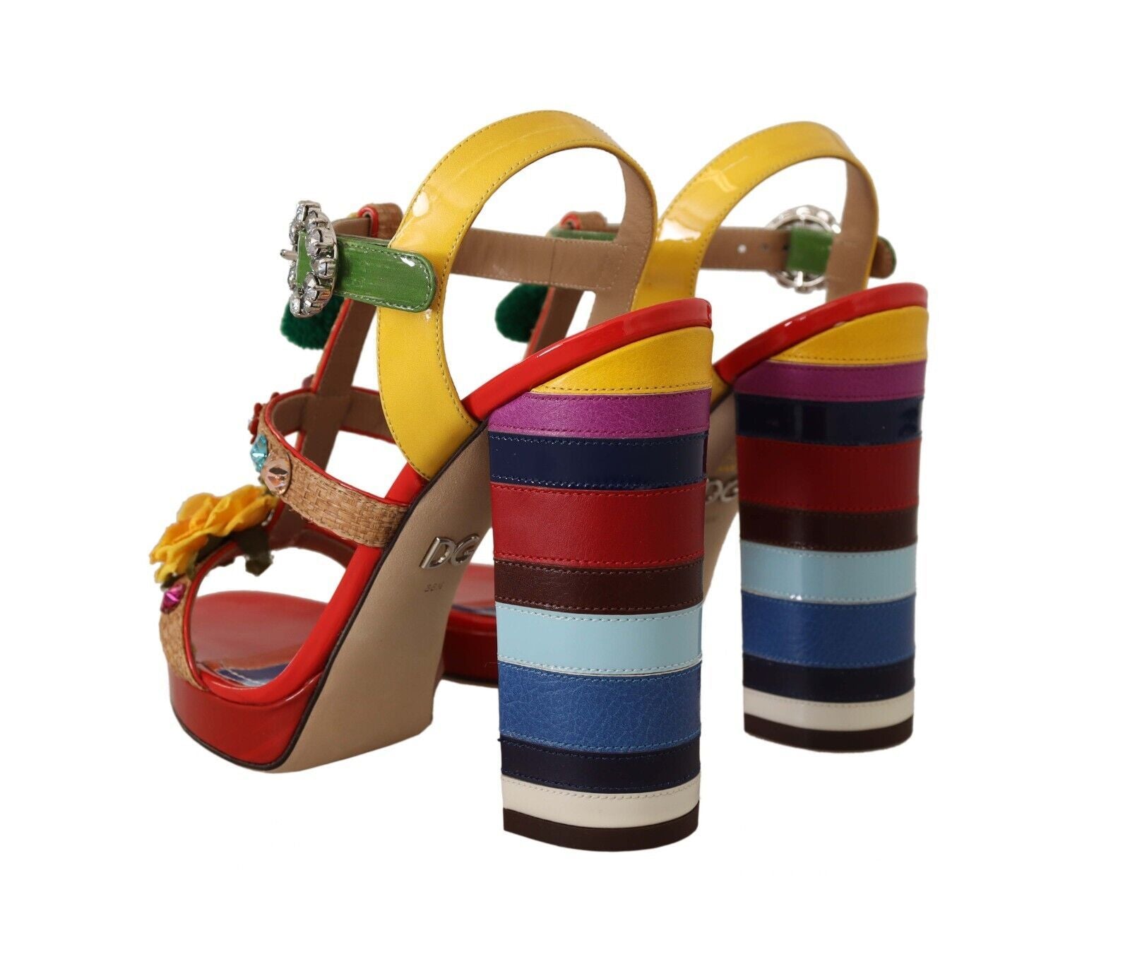 Dolce & Gabbana Multicolor Floral Ankle Strap Heels - DEA STILOSA MILANO