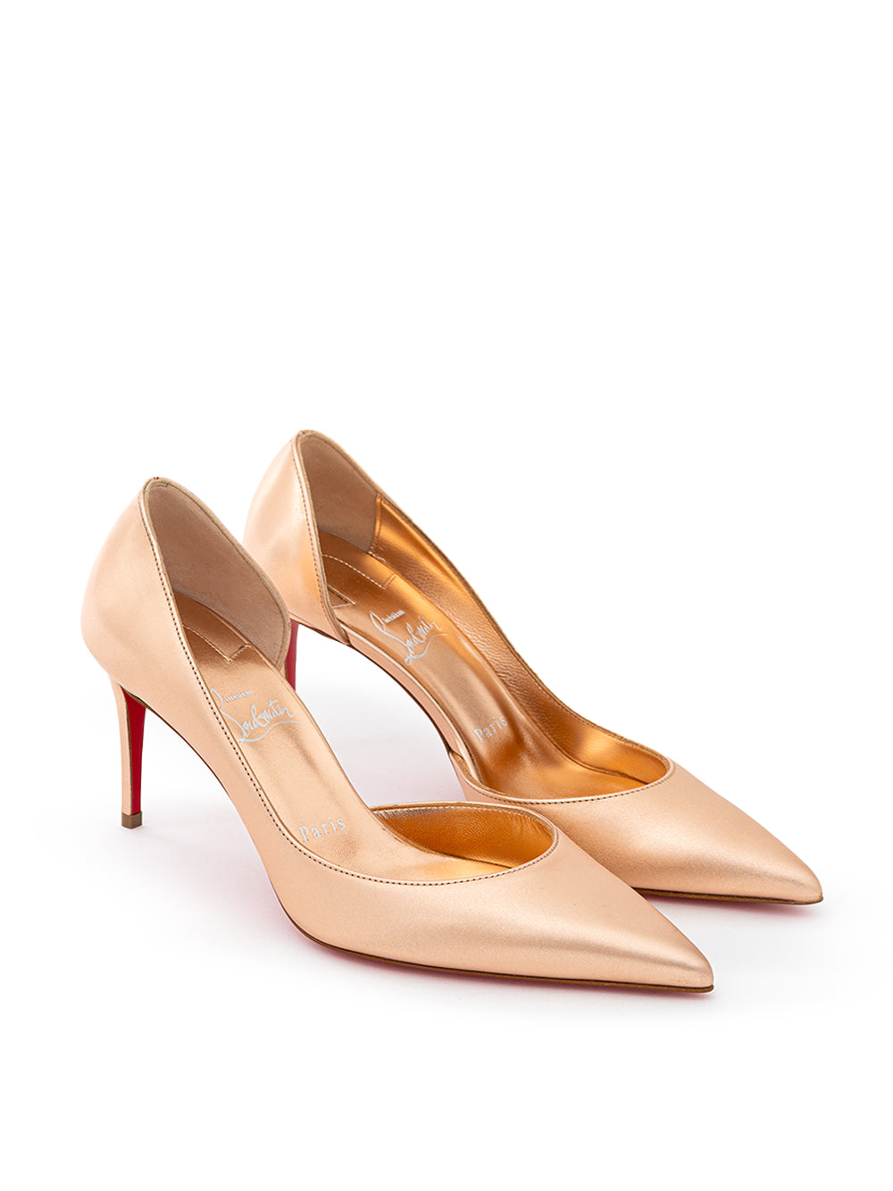 Christian Louboutin Iriza 85 Décolleté in Pink Metallic Leather - DEA STILOSA MILANO