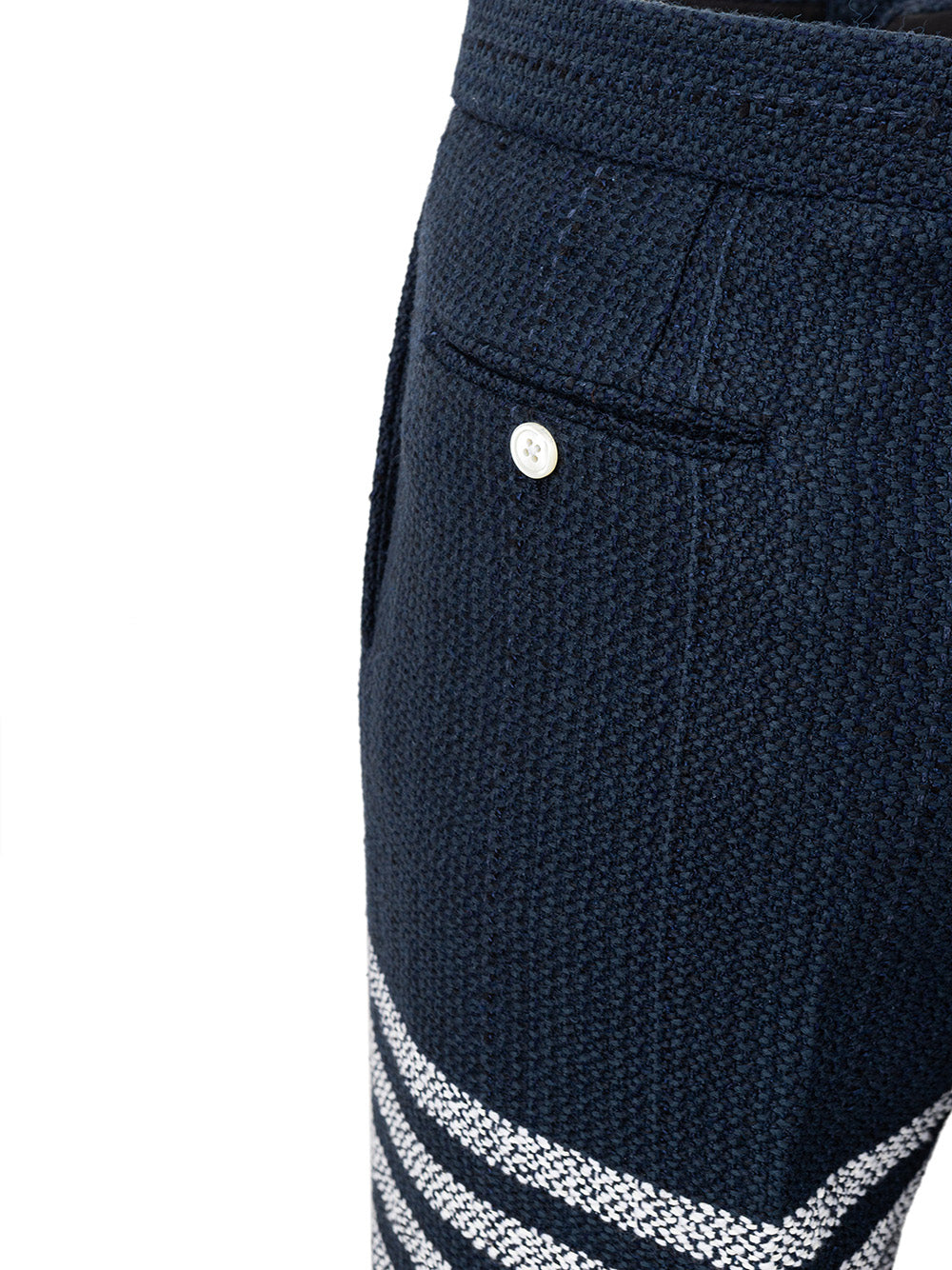 Thom Browne Blue Tweed Trousers - DEA STILOSA MILANO