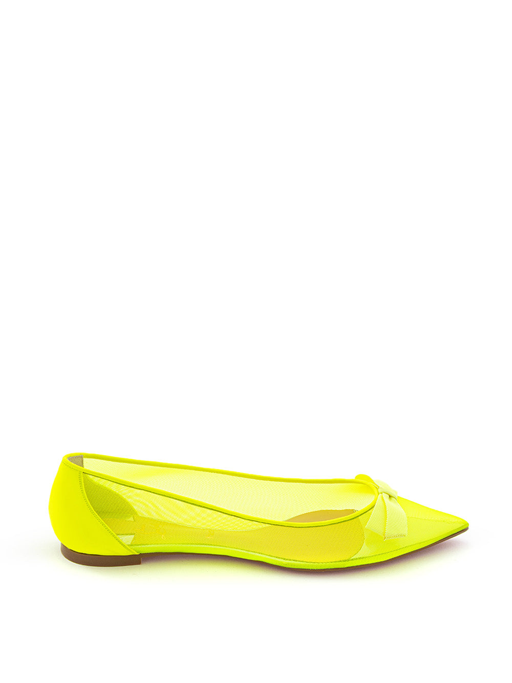 Christian Louboutin Pointed Ballerina in Fluo Yellow Mesh - DEA STILOSA MILANO