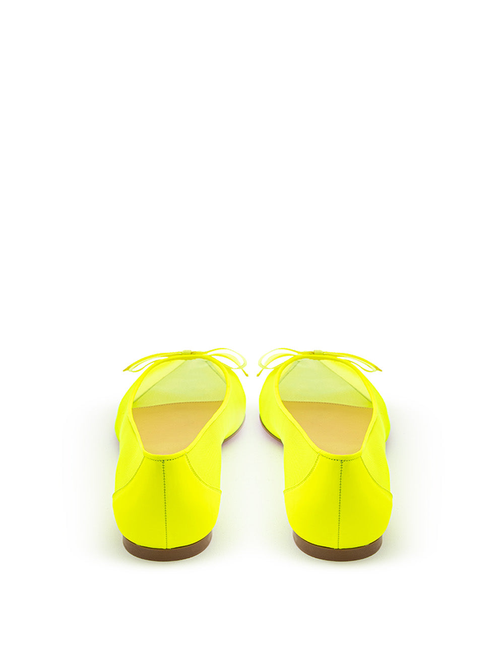 Christian Louboutin Pointed Ballerina in Fluo Yellow Mesh - DEA STILOSA MILANO
