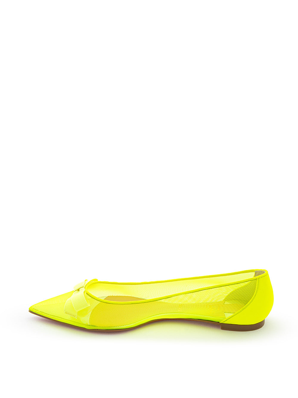 Christian Louboutin Pointed Ballerina in Fluo Yellow Mesh - DEA STILOSA MILANO