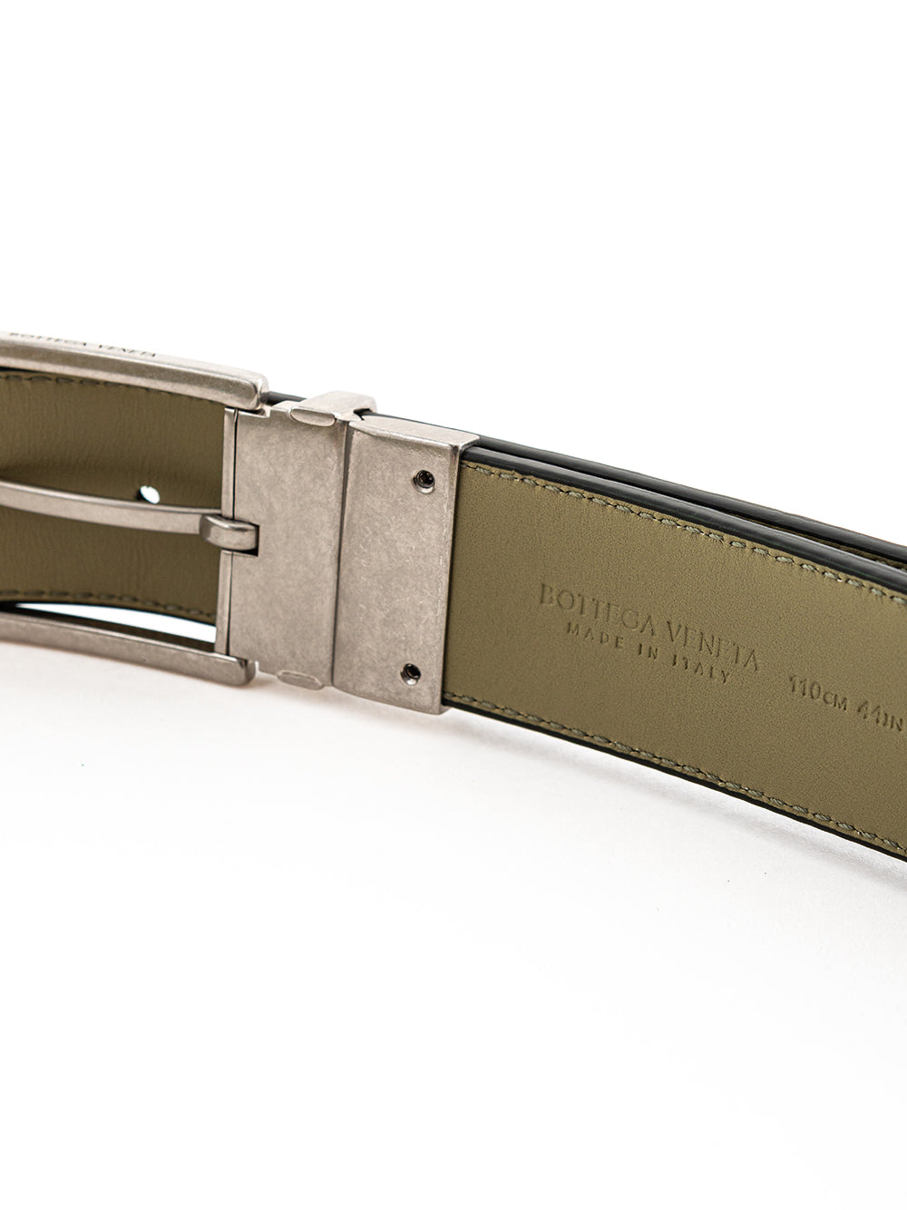 Bottega Veneta Green Intreccio Leather Belt - DEA STILOSA MILANO